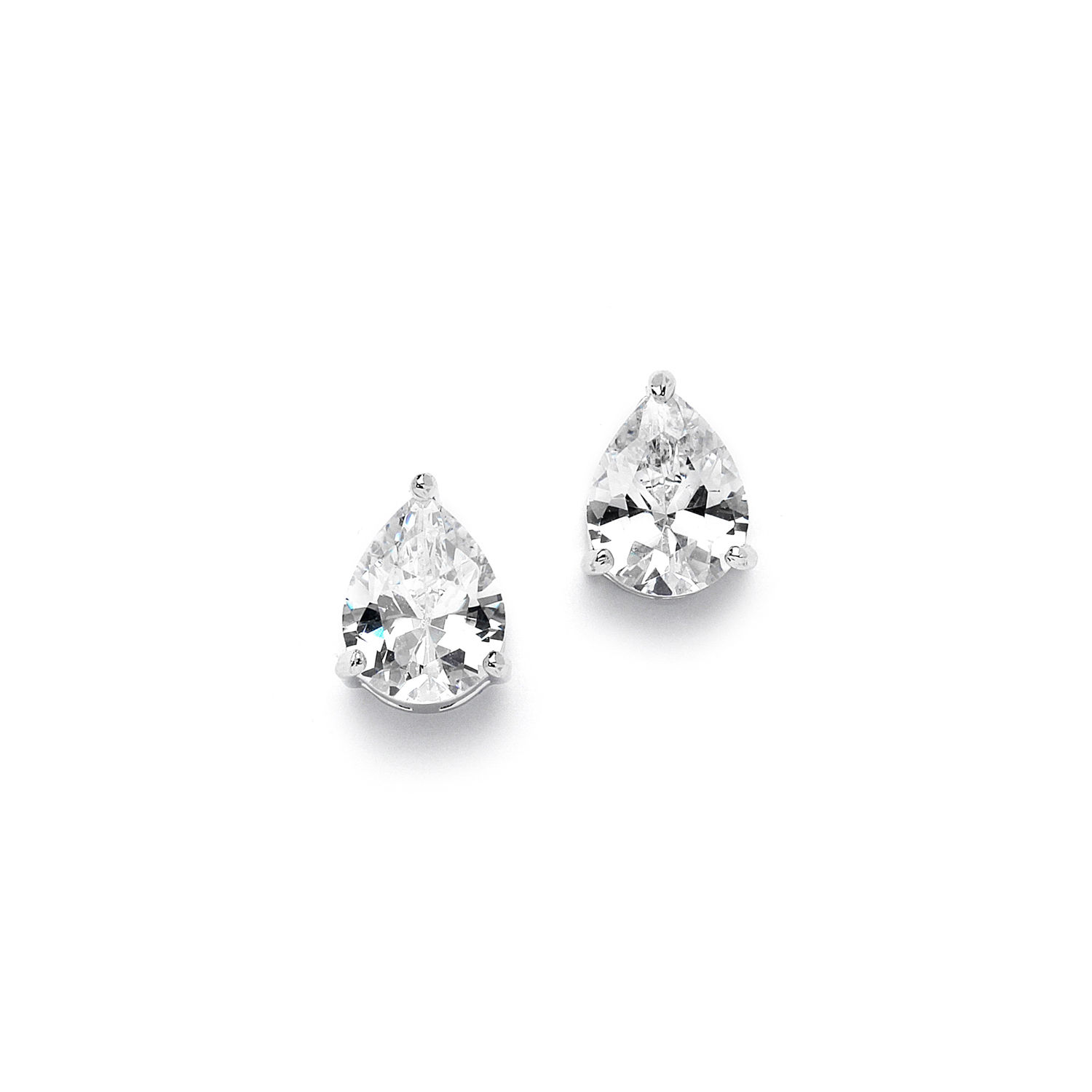 CZ Pear Shaped 2 Carat Stud Earrings