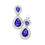Thumbnail: Dainty Pear Drop Clip Earrings, Sapphire Blue