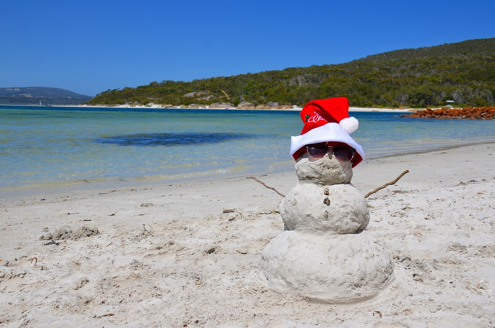 Summer Snowman on the Beach