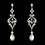 Thumbnail: Vintage styled crystal and freshwater pearl earrings