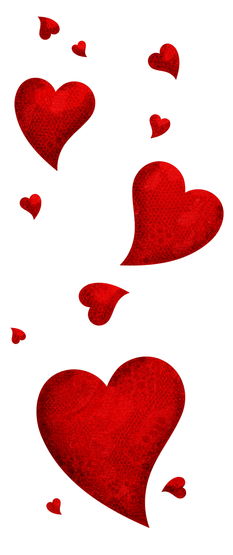 Bright Red Falling Hearts