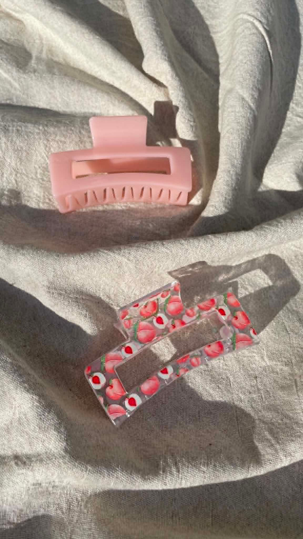 Hårklypesett rosa/fersken
