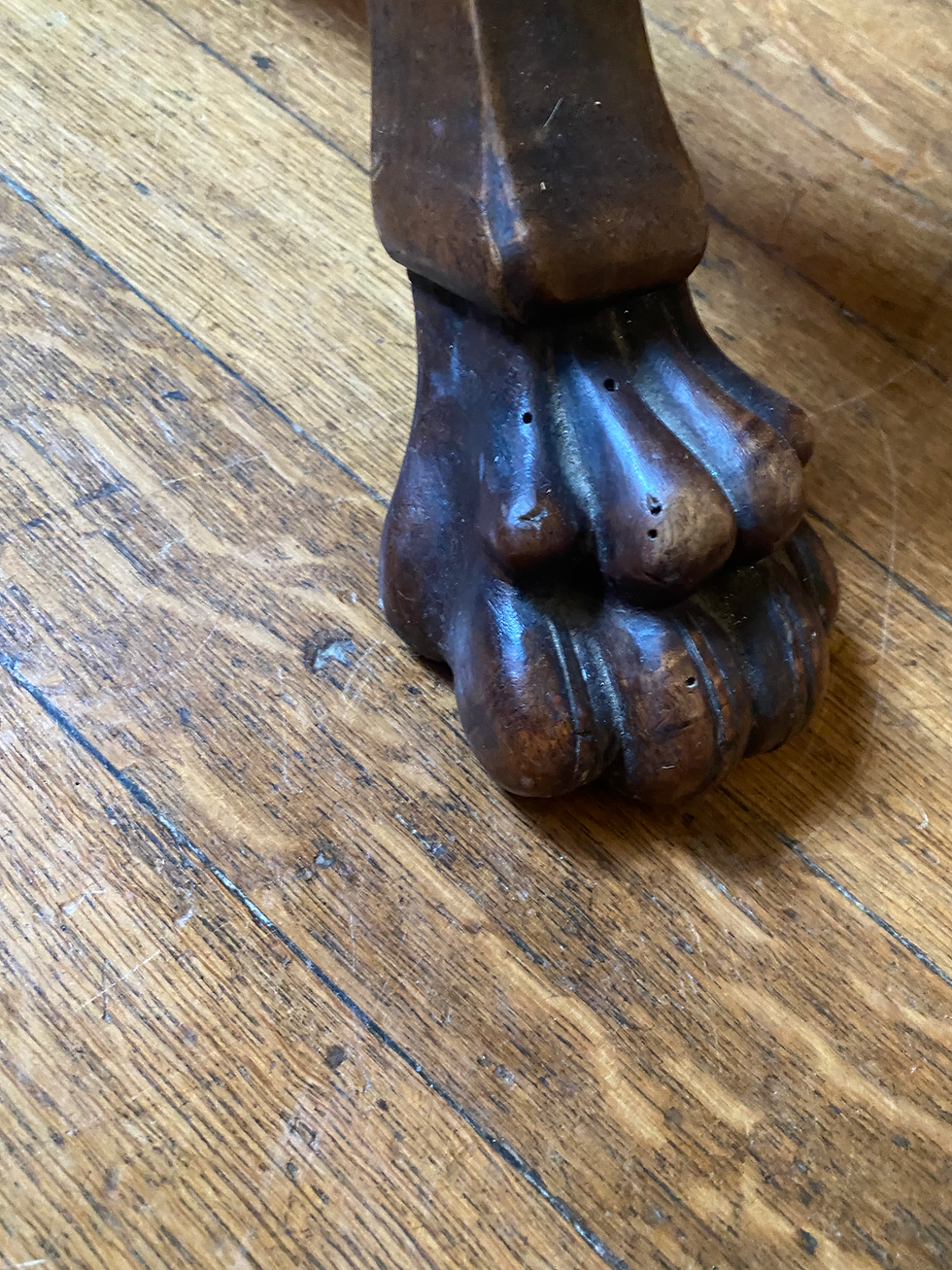 Thumbnail: A French Gothic Lions Paw Walnut Chair, 19th Century