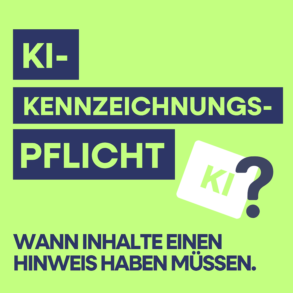 Thumbnail zum Blogbeitrag mit dem Titel "KI Kennzeichnungspflicht: Wann Inhalte einen Hinweis haben müssen"