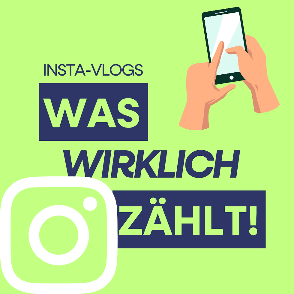 Ein Titelbild, auf dem zu lesen ist "Insta Vlogs: Was wirklich zählt", um den Blogbeitrag der Kommunikationsagentur K1 aus Köln zu illustrieren. 