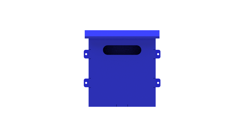 Vista frontal 3D de buzón para documentos 