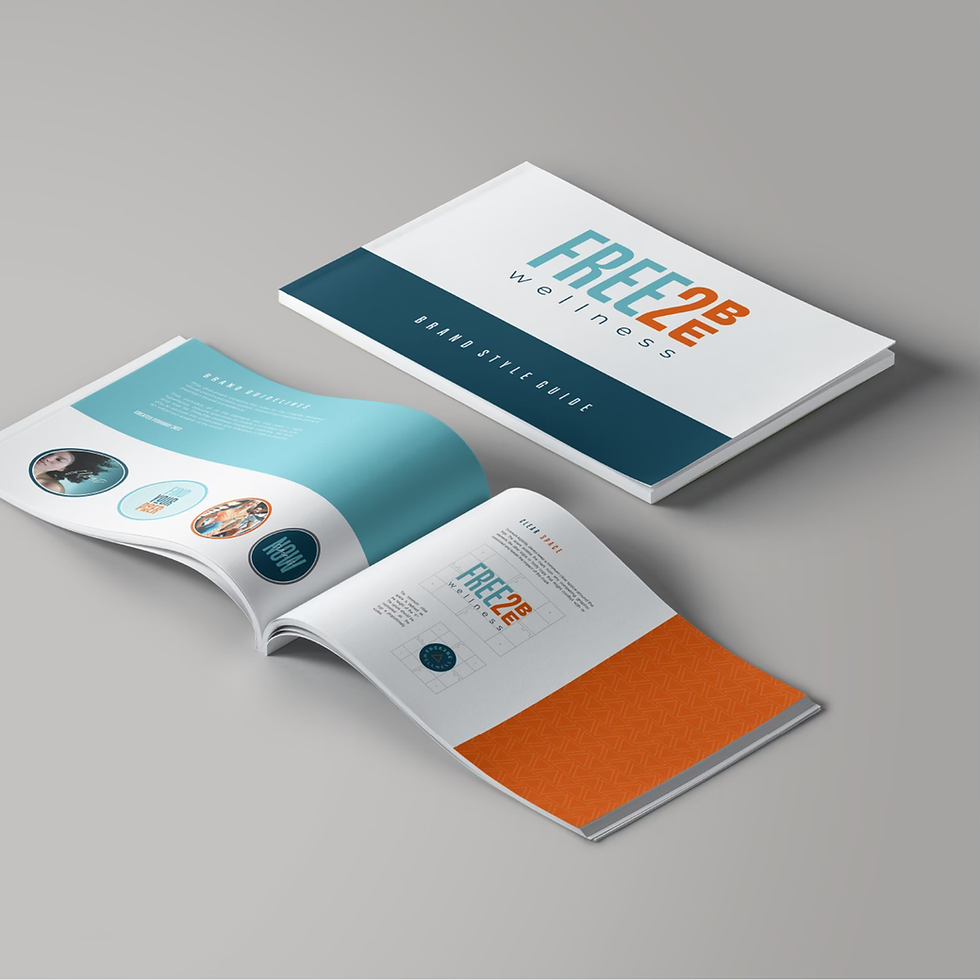 Free2Be Wellness brand style guide (aka Brand Bible) developed by The Brand Brew