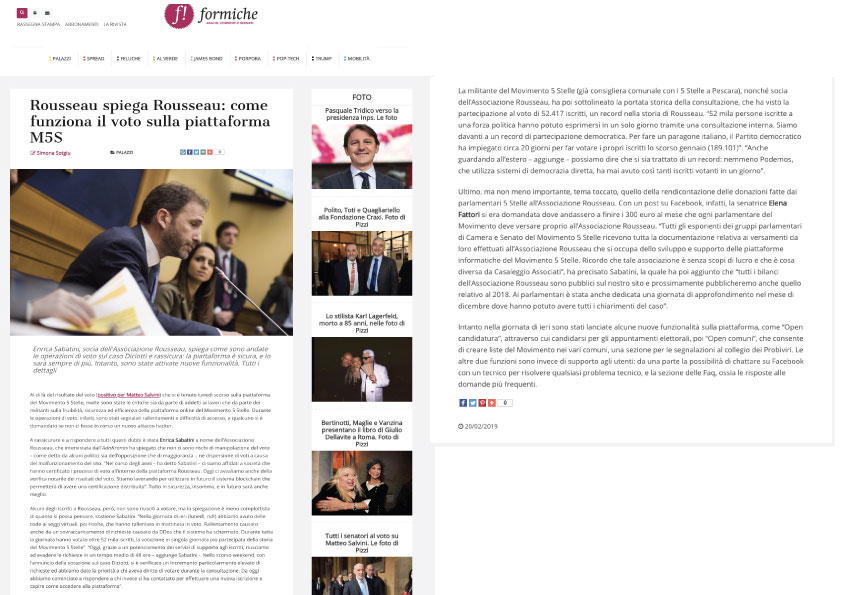 Articolo Le Formiche