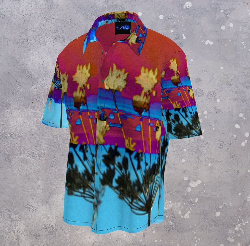 Short Sleeved Shirt,Fennel with Sunset.