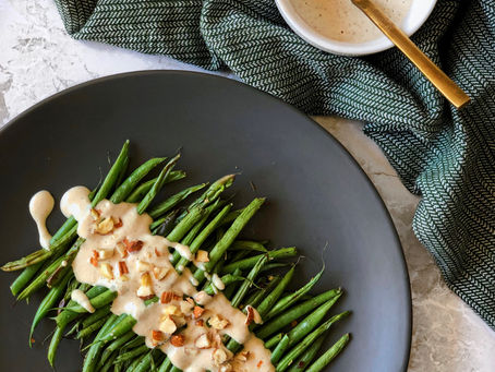 EJOTES AL HORNO CON ADEREZO RANCH VEGANO