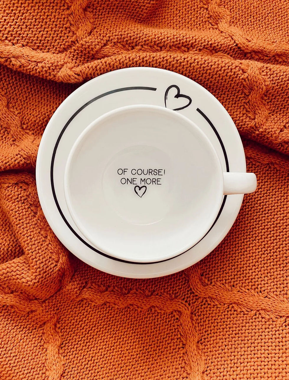 Küçük resim: "Lets Drink Tea " Yazılı Fincan ve Tabak Set-220 Cc