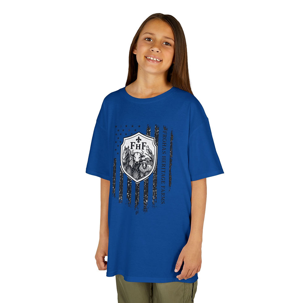 Thumbnail: Kids Tee — Vintage Shield Flag 'FHF' Emblem