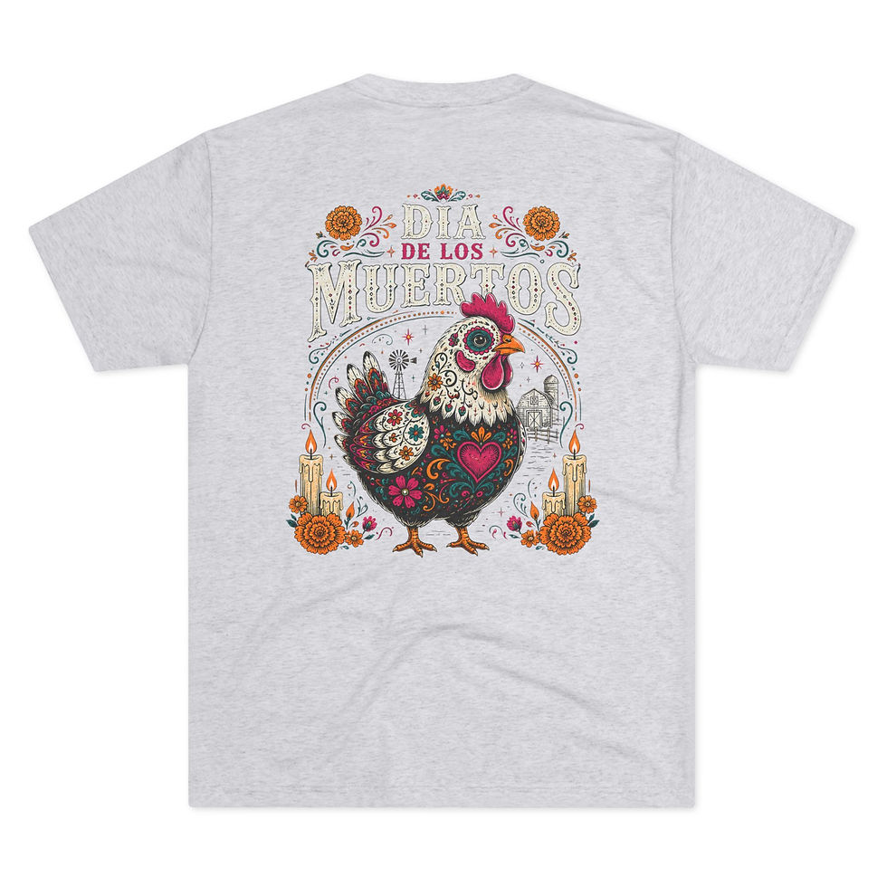 Thumbnail: Día de los Muertos Sugar Chicken Tee — Floral Day of the Dead Graphic T-Shirt