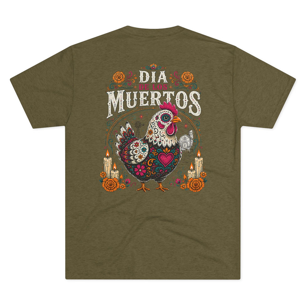 Thumbnail: Día de los Muertos Sugar Chicken Tee — Floral Day of the Dead Graphic T-Shirt