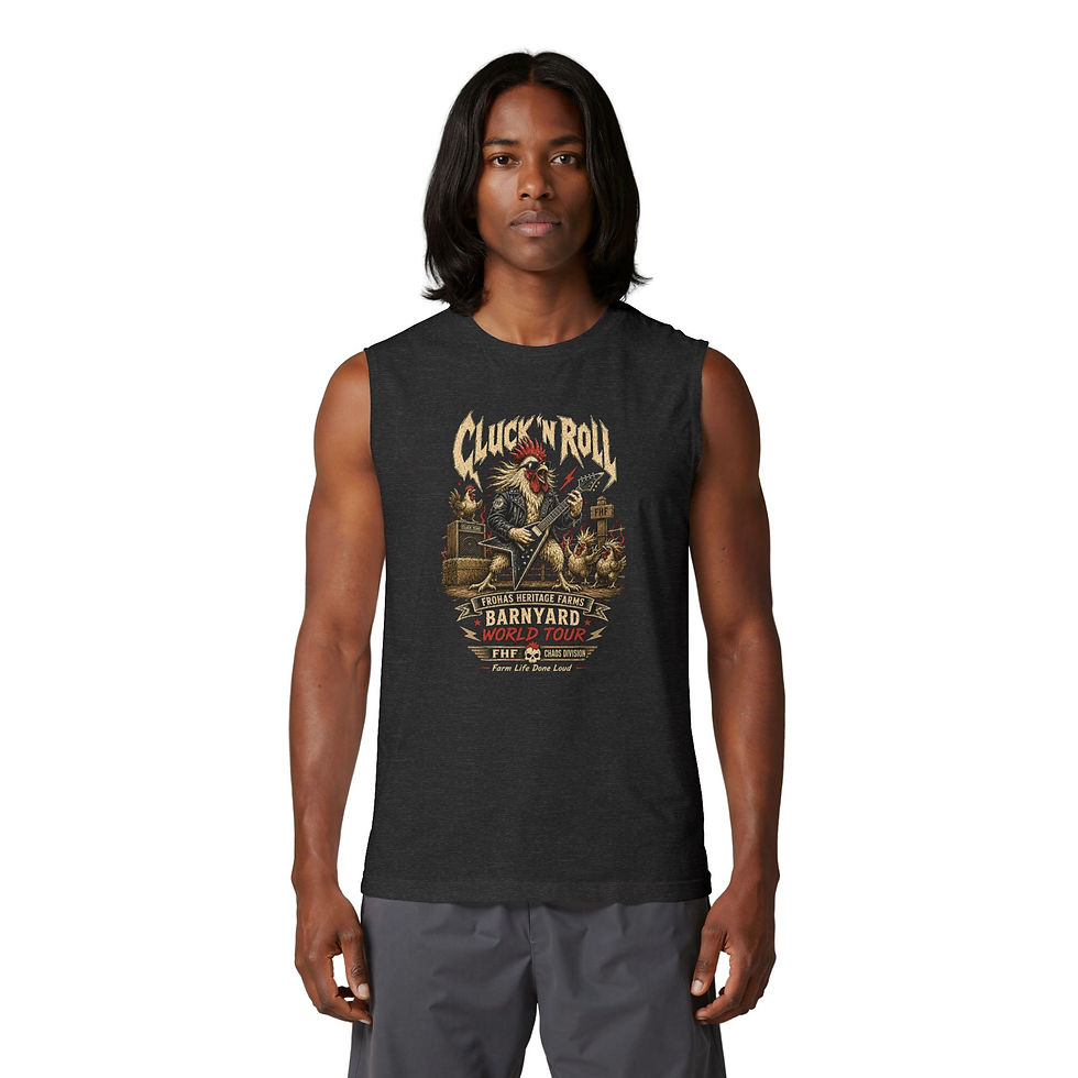 Thumbnail: Rock & Roll Rooster Muscle Tank — Vintage Band Tour Graphic