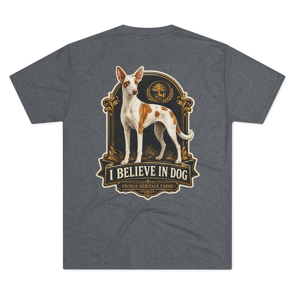 Thumbnail: Dog Lover T‑Shirt — "I Believe in Dog" Ibizan Hound Graphic Tee