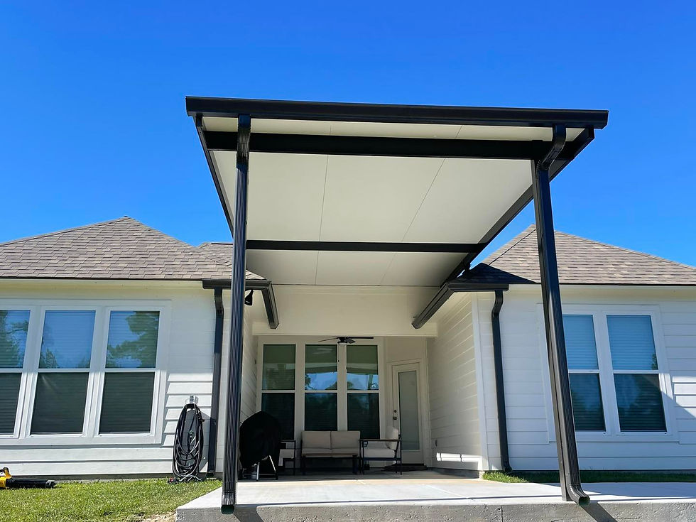 Patio cover extension for a white house remodel