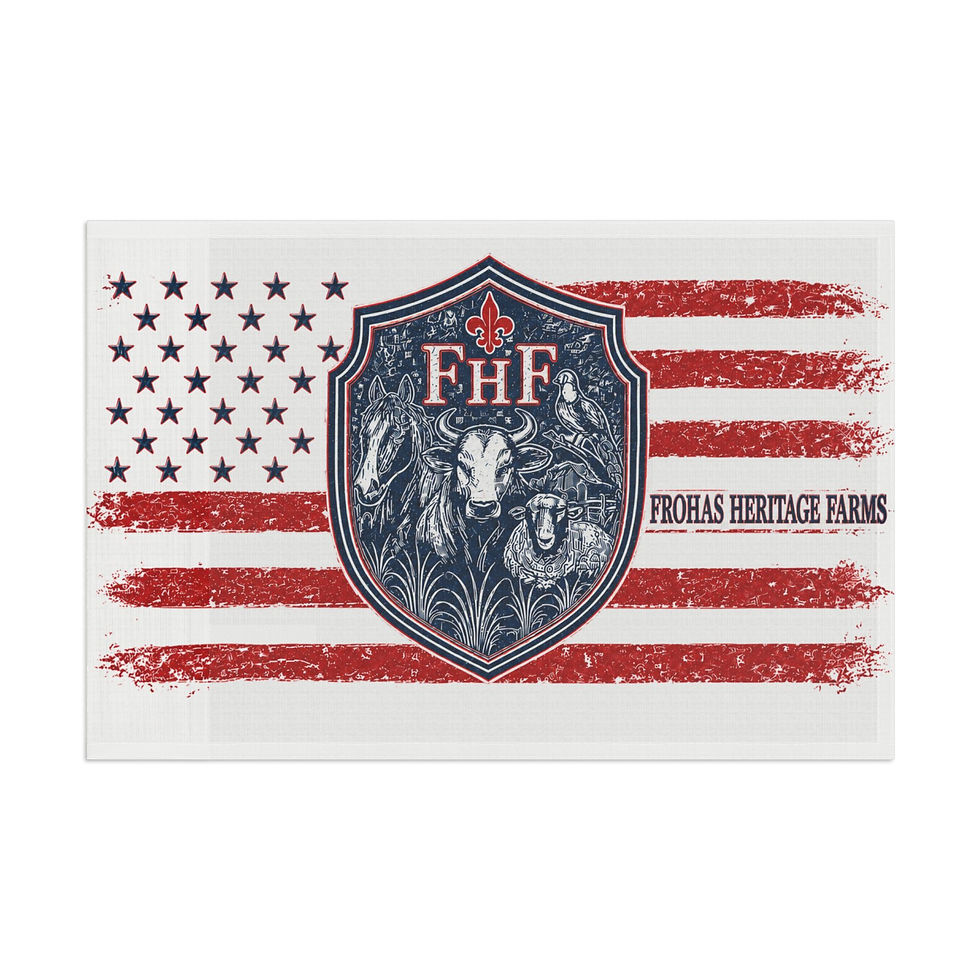 Thumbnail: Heritage Farms American Flag Banner — Frohas Heritage Farms Shield Design