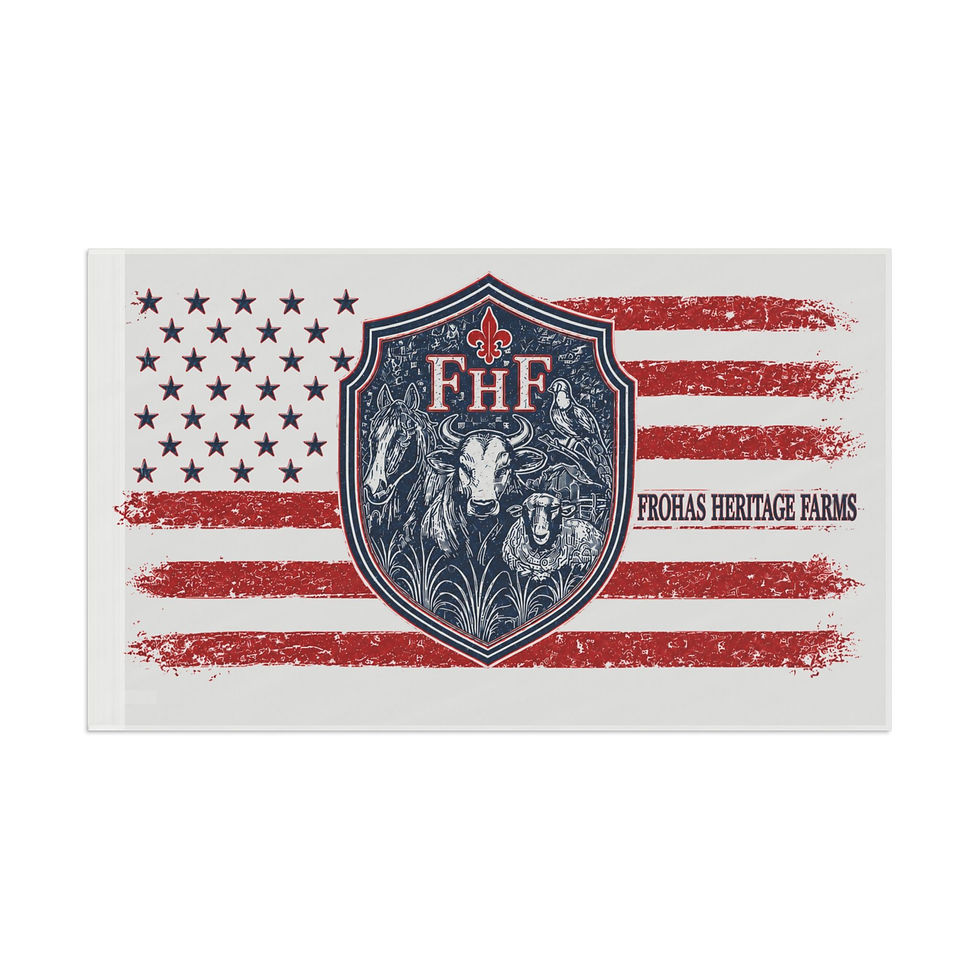 Thumbnail: Heritage Farms American Flag Banner — Frohas Heritage Farms Shield Design