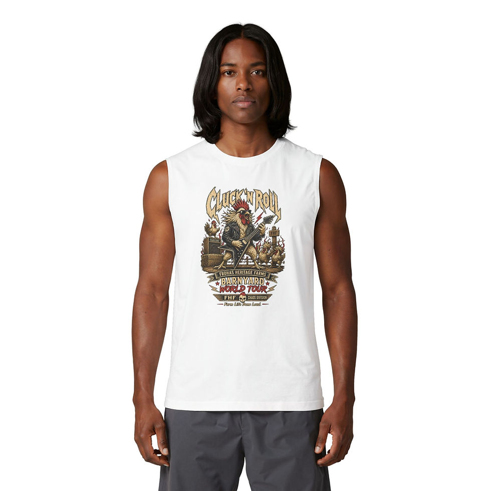 Thumbnail: Rock & Roll Rooster Muscle Tank — Vintage Band Tour Graphic
