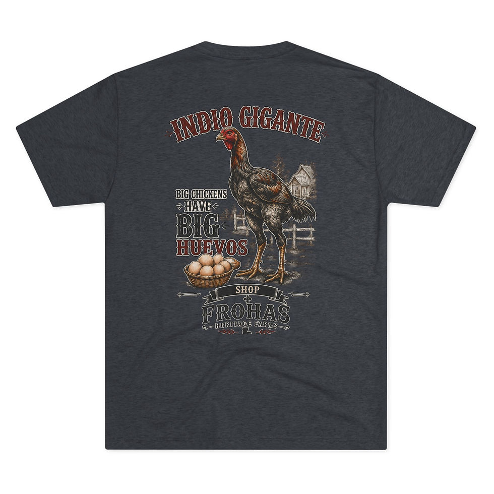 Thumbnail: Indio Gigante Rooster T-Shirt — "Big Chickens Have Big Huevos" Vintage Farm Tee