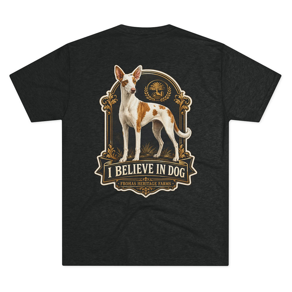 Thumbnail: Dog Lover T‑Shirt — "I Believe in Dog" Ibizan Hound Graphic Tee