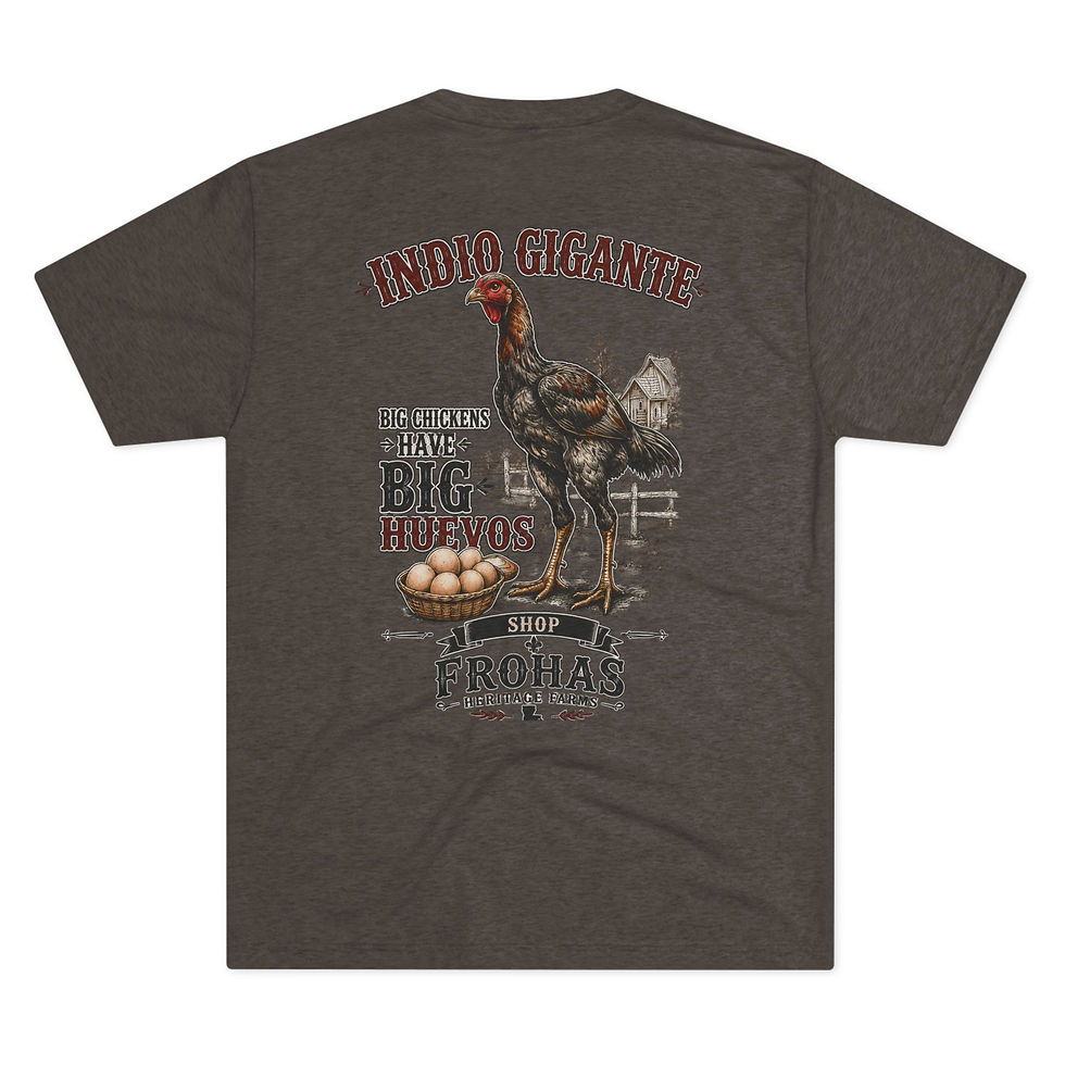 Thumbnail: Indio Gigante Rooster T-Shirt — "Big Chickens Have Big Huevos" Vintage Farm Tee