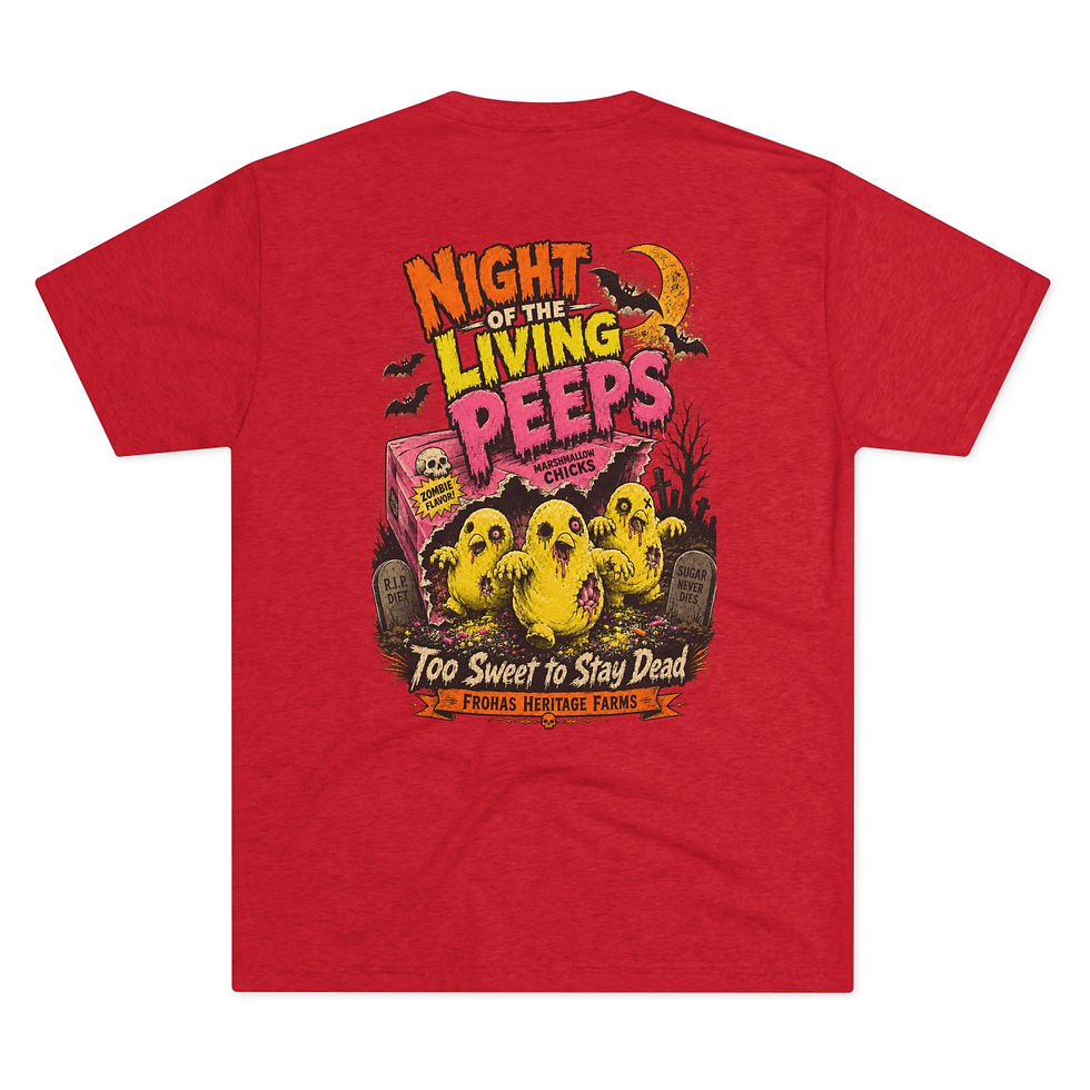 Thumbnail: Night of the Living Peeps T‑Shirt — "Too Sweet to Stay Dead" Halloween Tee