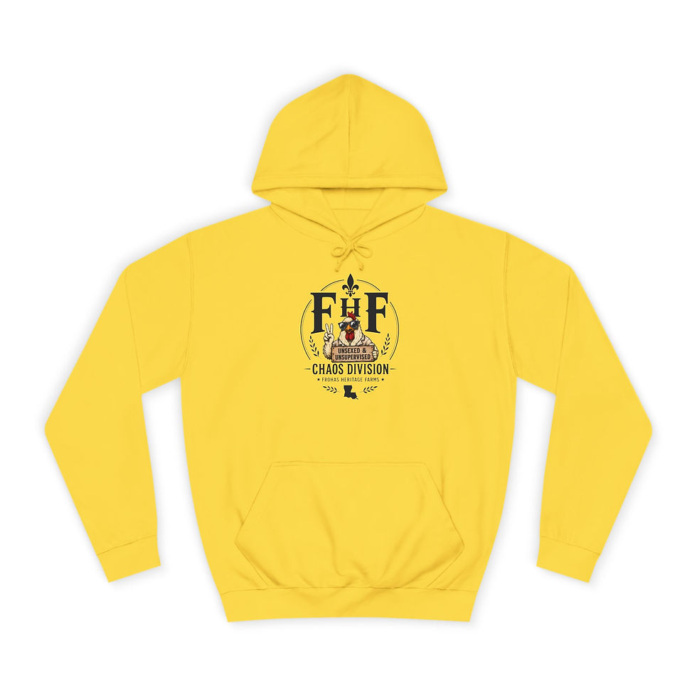 Thumbnail: College Hoodie — Fleur-de-Lis Crest with 'Chaos Division' Vintage Emblem