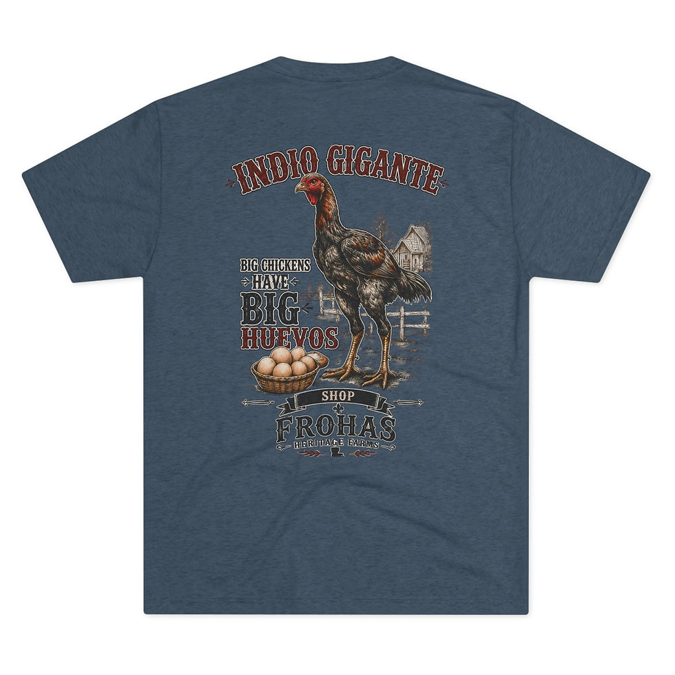 Thumbnail: Indio Gigante Rooster T-Shirt — "Big Chickens Have Big Huevos" Vintage Farm Tee