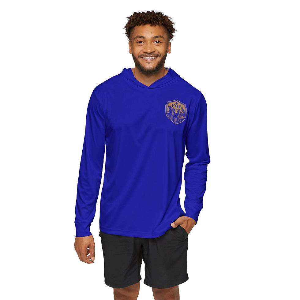 Thumbnail: Men's Athletic Hoodie — Vintage Shield & American Flag Warmup Top