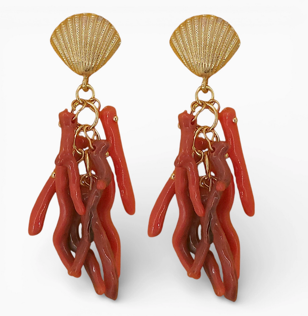 Thumbnail: Coastal Red Coral Earrings
