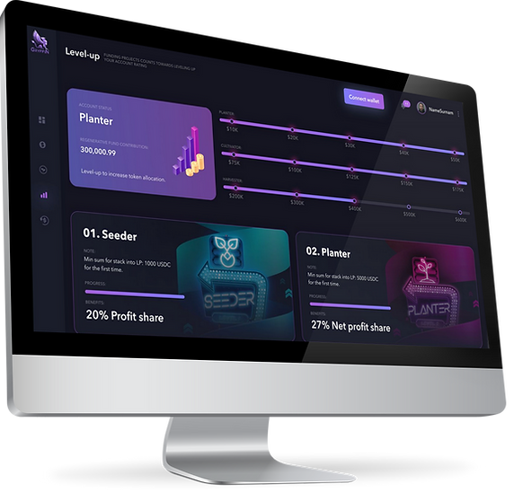 Screen mock-up of Apple Computer showing Gryffin Finance crypto trading platform