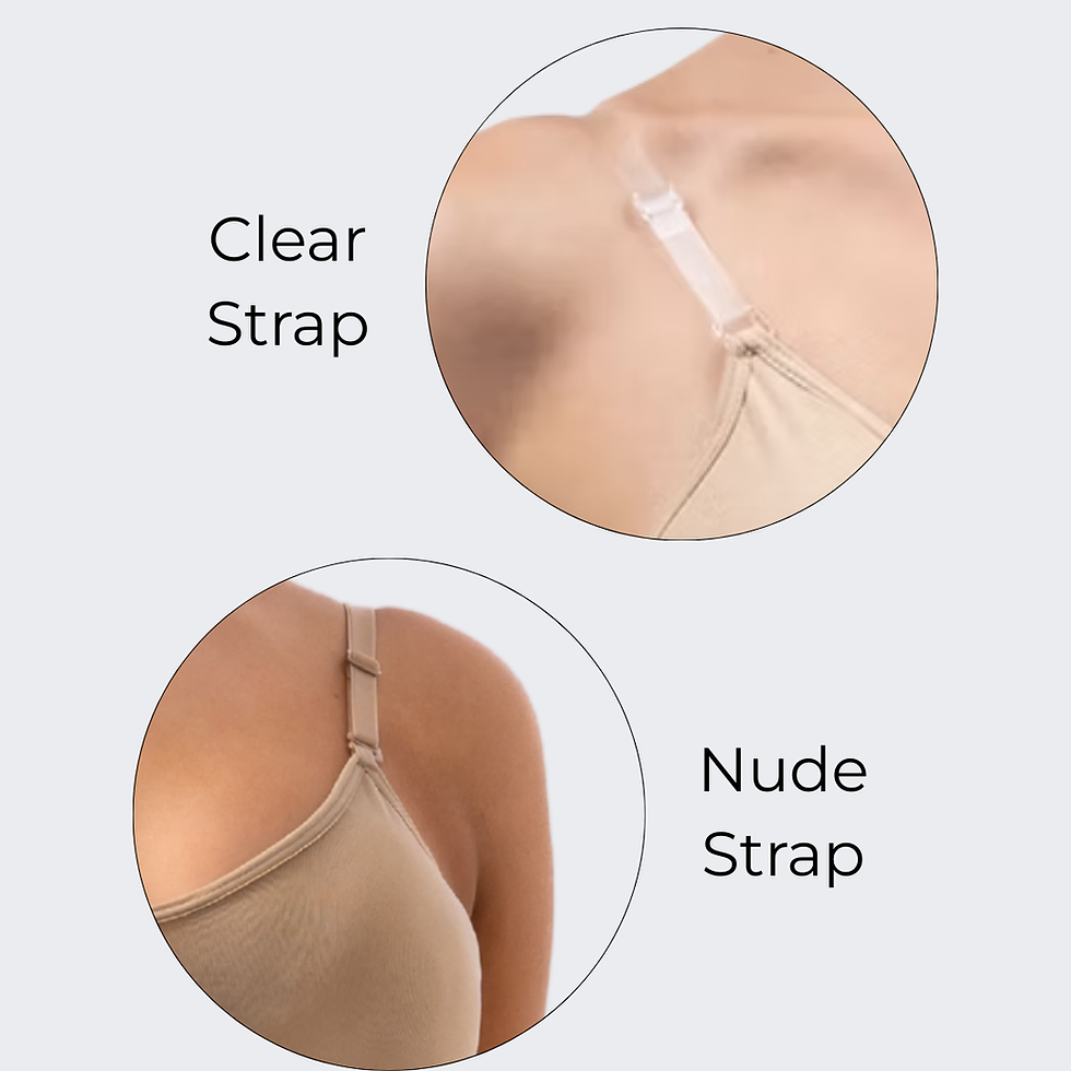 Thumbnail: Kids - Clear Back Dance Bra with padding - Nude