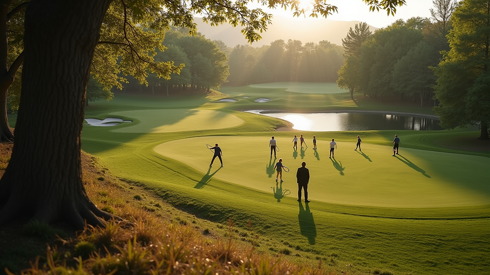 High angle view of a corporate retreat focused on team-building activities