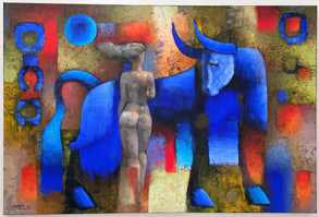 knupp gallery fabricio lara painting woman and a bull.jpeg