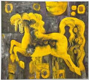 knupp gallery fabricio lara painting yellow horse.jpeg
