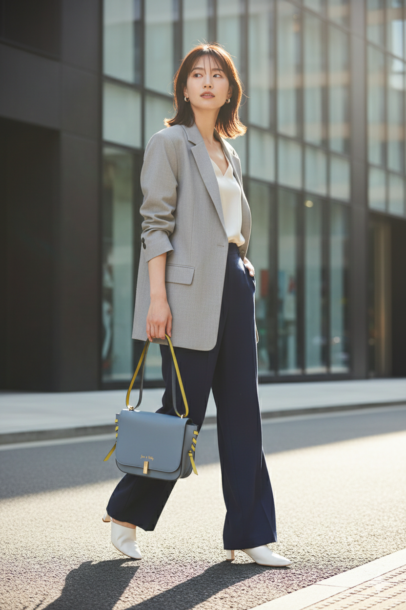 Slate-blue-vegan-leather-shoulder-bag-with-lime-green-side-lacing-and-matching-dual-tone-strap-factory.