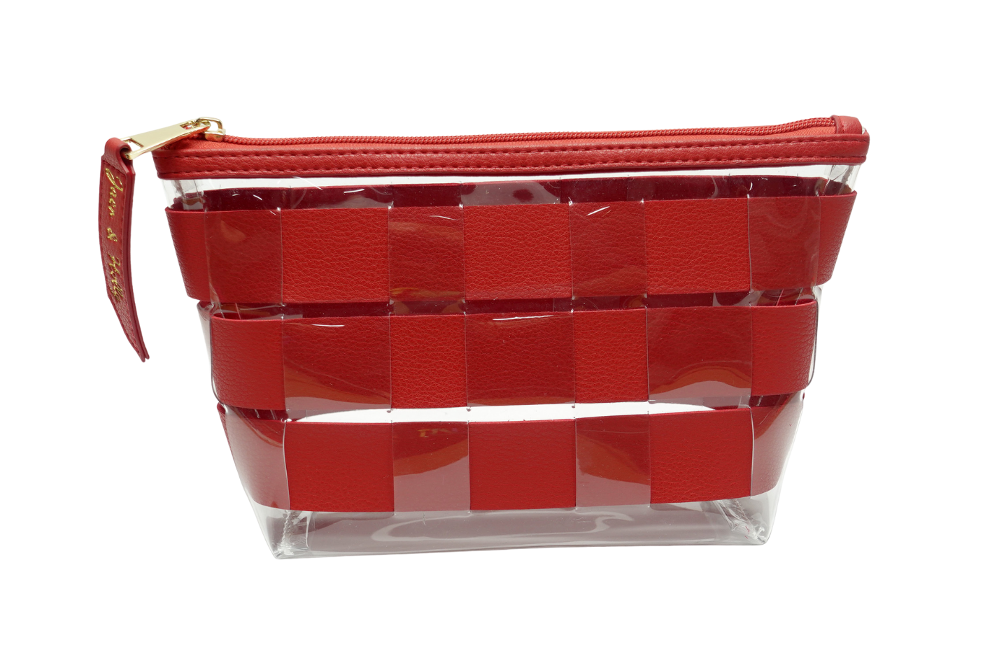 Red-woven-leather-and-transparent-PVC-cosmetic-pouch-factory-design.