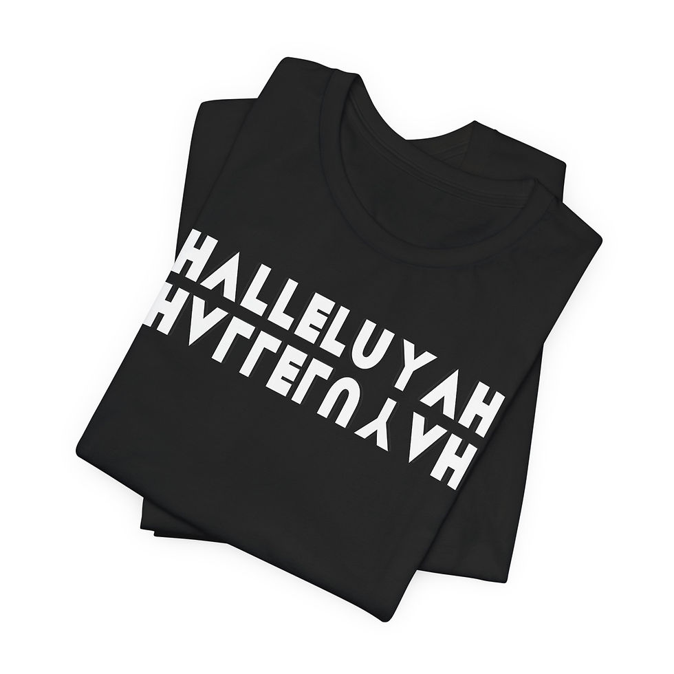 Thumbnail: HALLELUYAH Graphic Tee – Hallelujah Bold Mirrored Text Christian T-Shirt