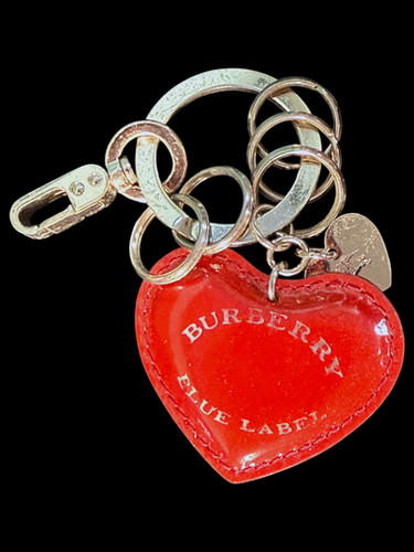 Burberry Blue Label Vintage Y2K Leather Heart Key Holder Bag Charm