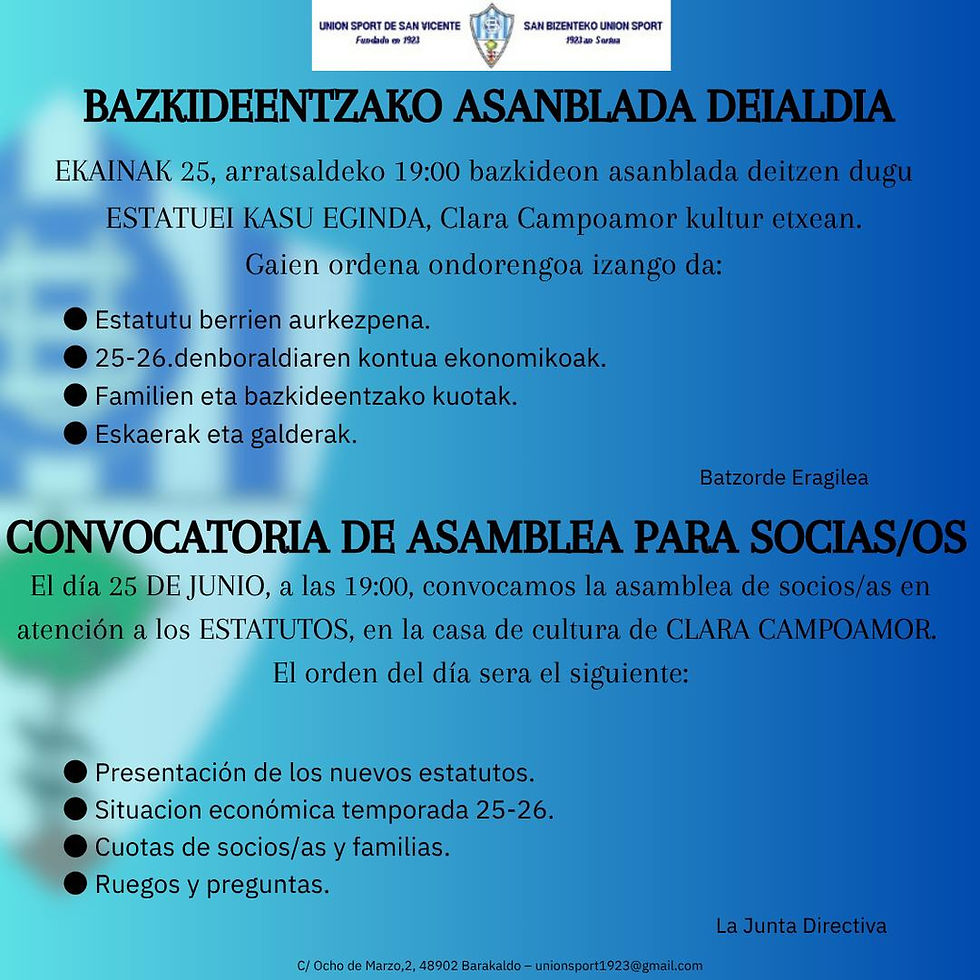 Asanblada orokorra. Asamblea general