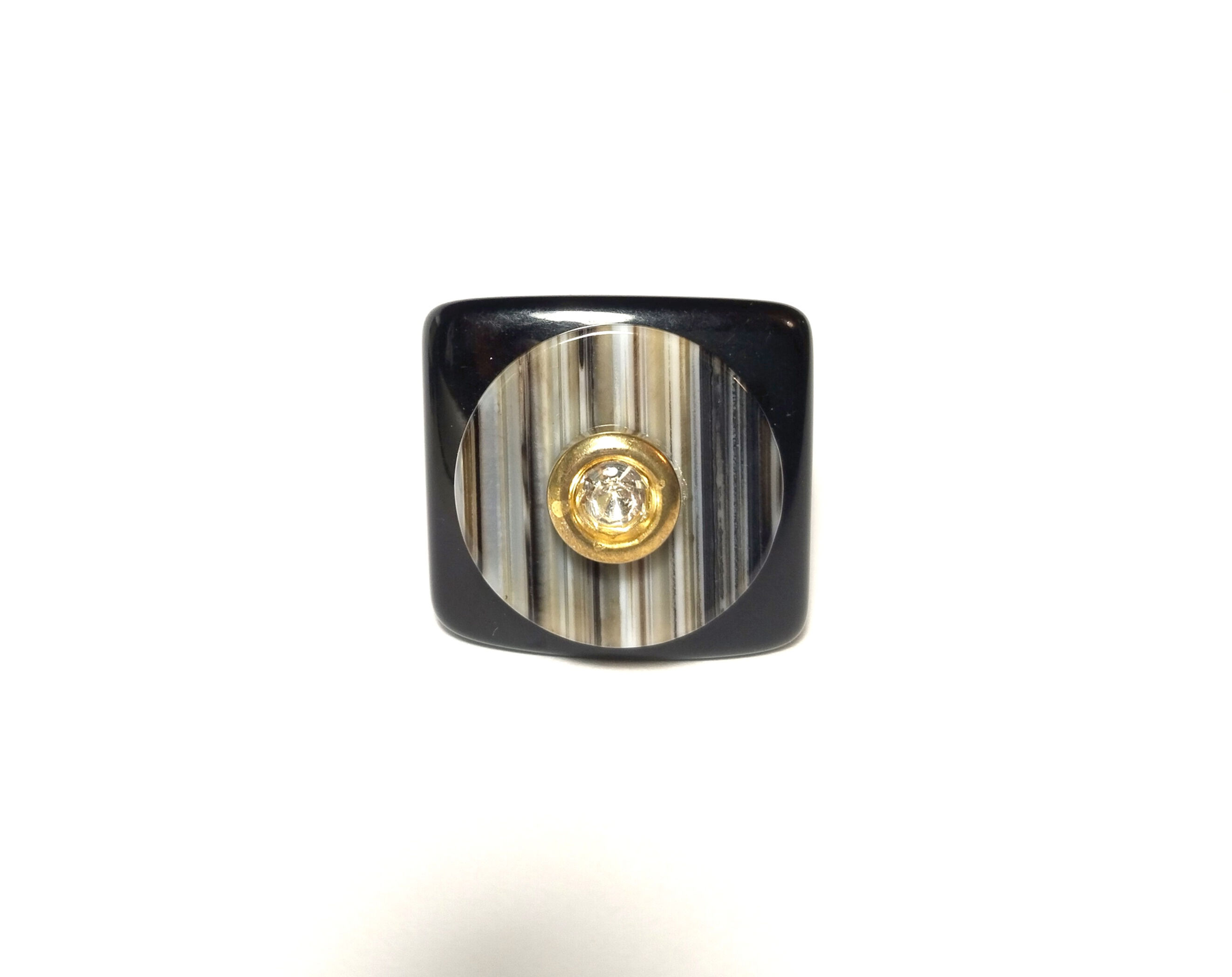 Anillo de resina con pieza de vidrio modelo 0063