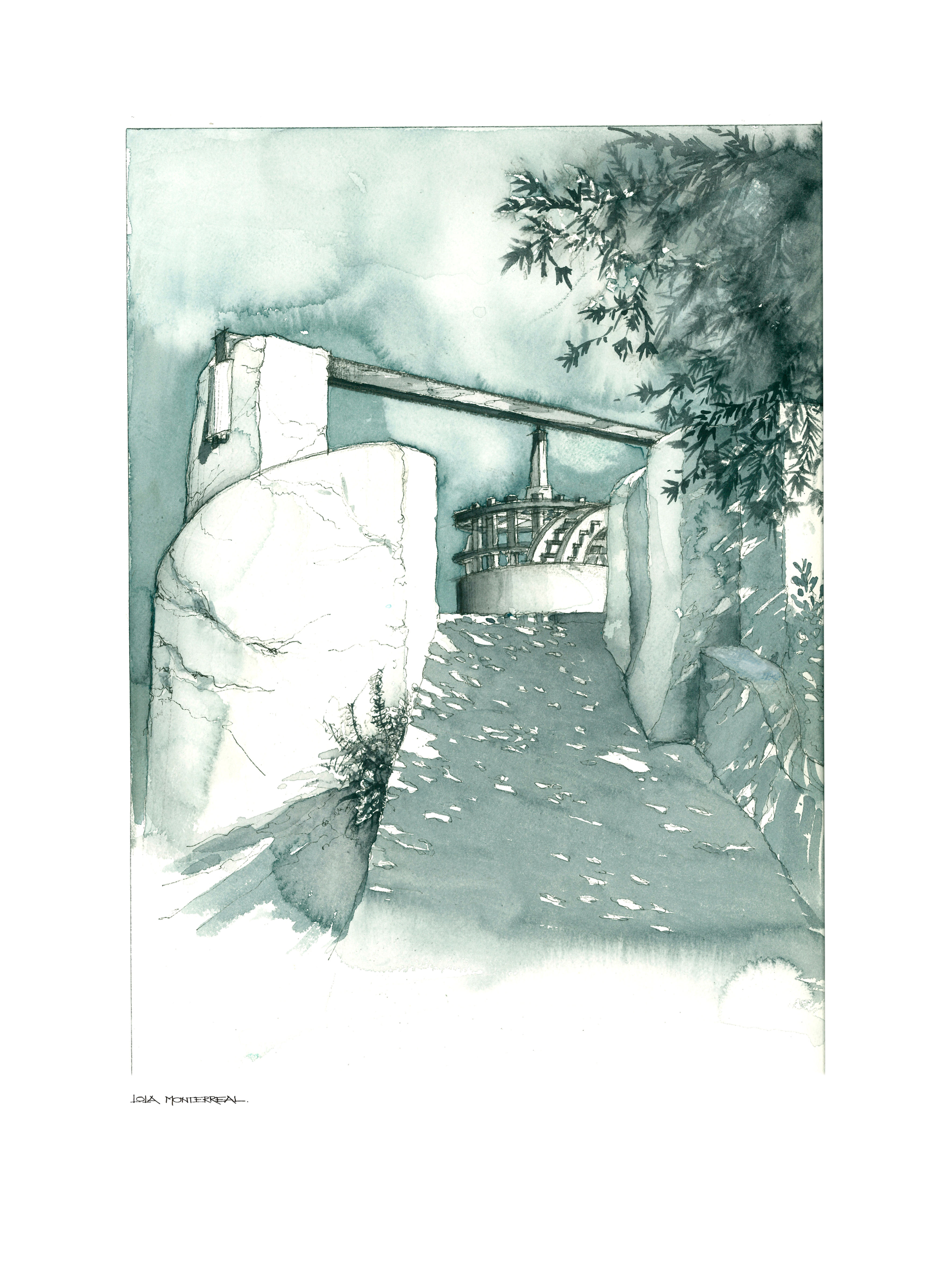 LÁMINA TITULADA "POZO DE LOS FRAILES"