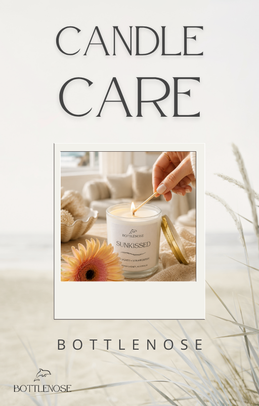 Free candle care card with soy candle care tips