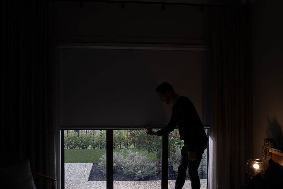 Custom blackout roller shade for a sliding glass door in northern virginia