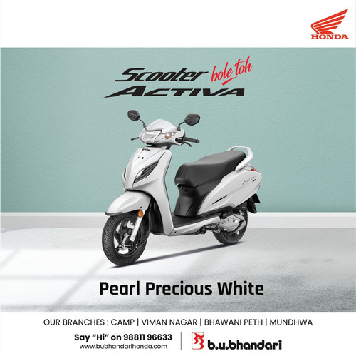 Activa 6g White Colour On Road Price Pearl Precious White Colour