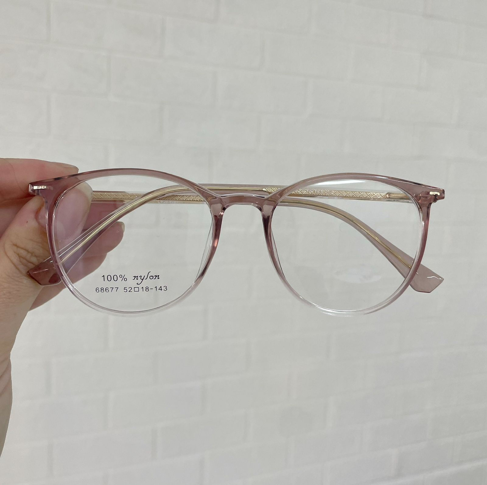 Armação 68677 nude degradê transparente