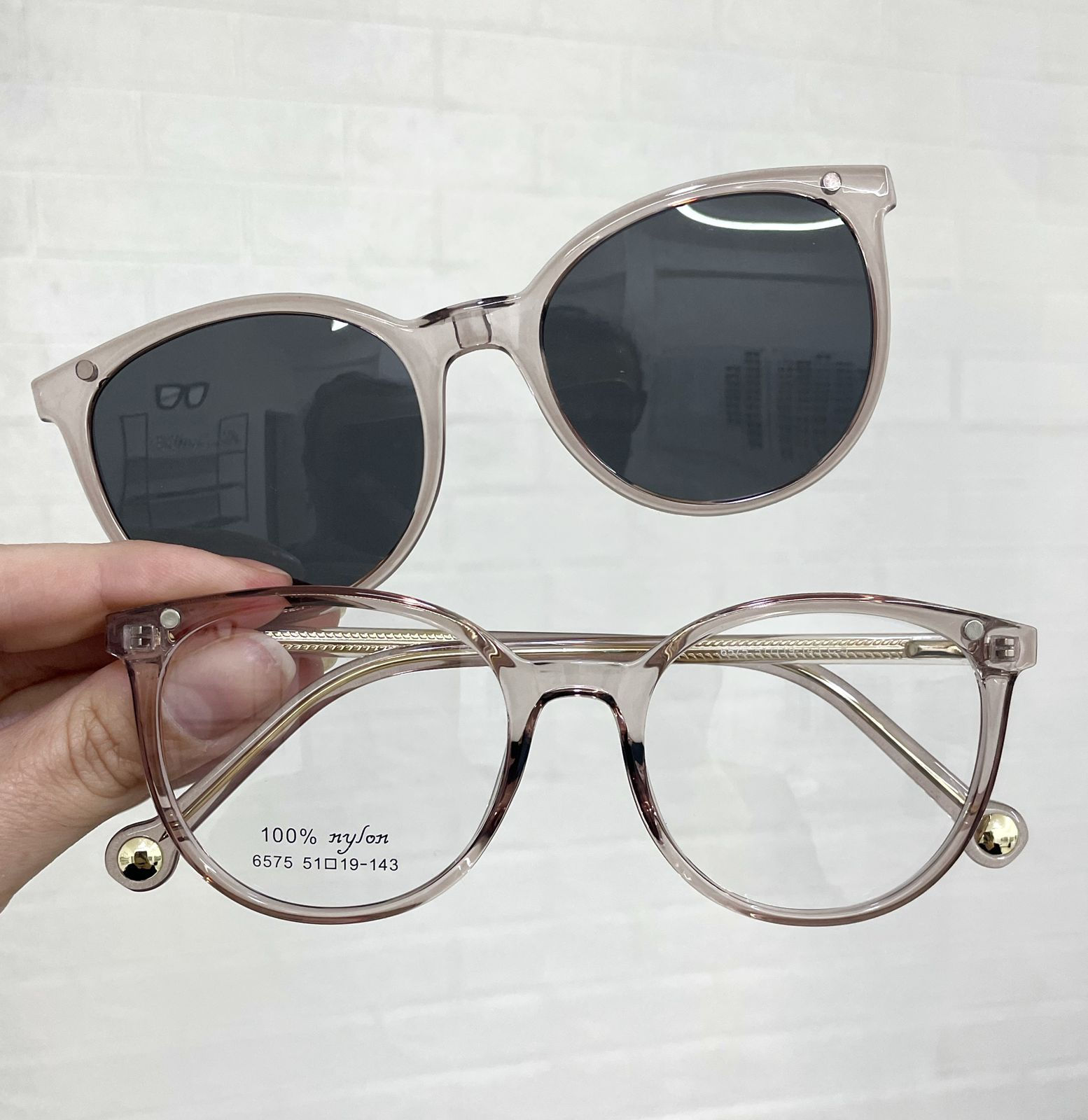 Clipon 2 em 1 redondo rosinha transparente 6575