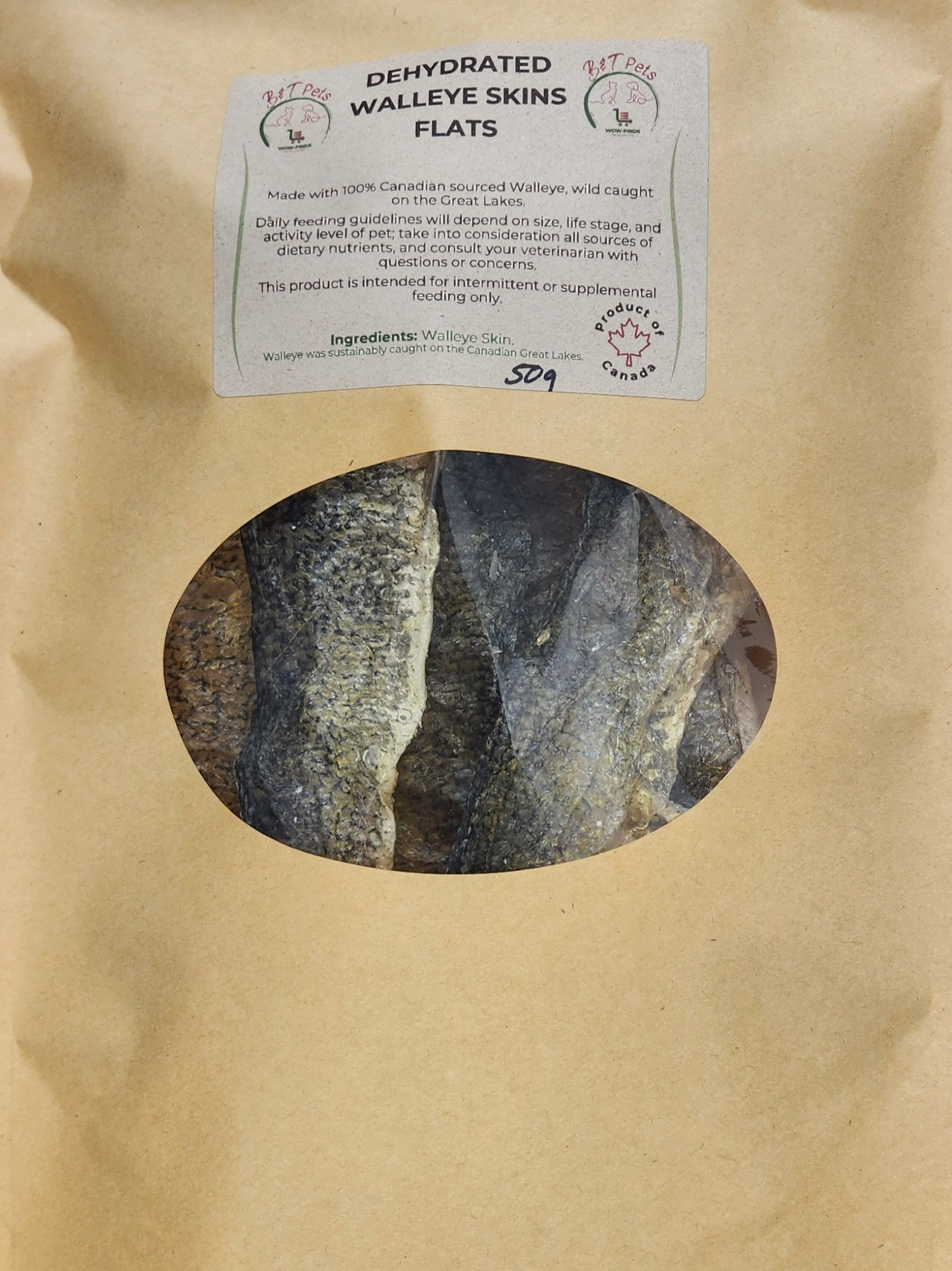 Walleye Skin - Flats (Dehydrated Walleye Skins; 50g)